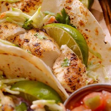 Thumbnail for Fish Tacos with Lime Crema Espesa
